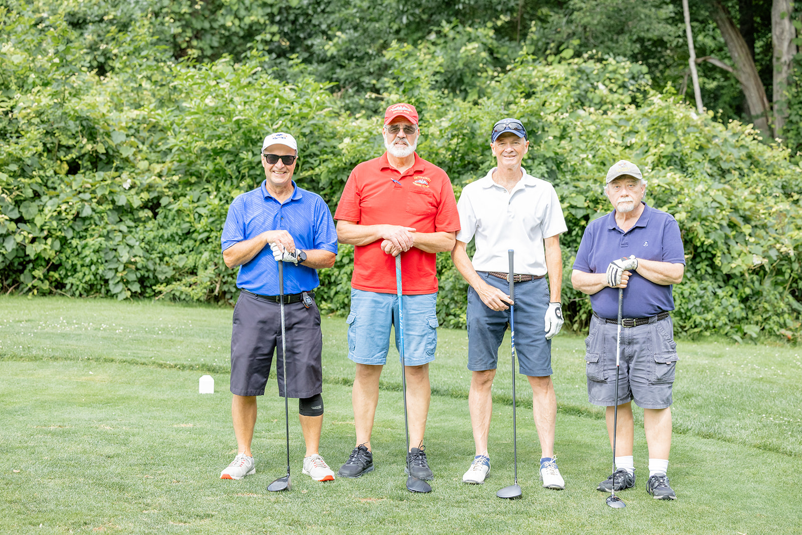 Golfers posing at Pequot Golf Course during the DSF Annual Tournament
